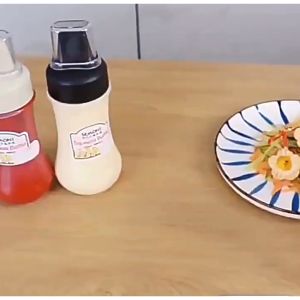 SQUEEZE SAUCE BOTTLE Silikon 5 Lubang / Botol Kecap Saos Mayonaise UKURAN 280ML