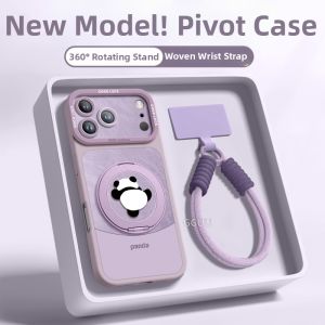 GGUU | For Apple Anti-drop Phone Case Panda Pattern With Stand And Lanyard Slot
