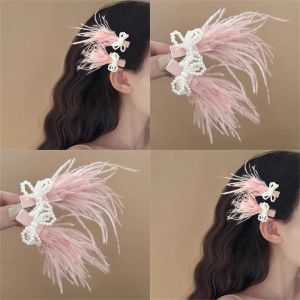 Elegant Pearled Duckbill Clip Stylish Depressed Atmosphere for Girls Fresh out Design Alloy Hair Accessories Soft Gentle