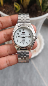 Đồng hồ nam Orien 3 sao mặt trắng men size mặt 36mm chạy pin hàng si