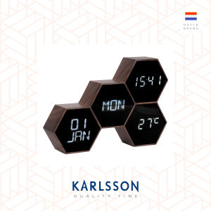 Karlsson LED Alarm clock Six in the Mix wood painted Designer: Gijs v.d. Beucken