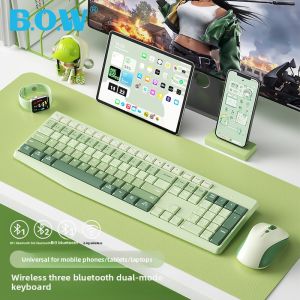 B．O．W | Dual-Mode Wireless Bluetooth Keyboard Mouse For Laptop Tablet iPad Compatible With Huawei Xiaomi Oppo Non-Mechanical Keyboard