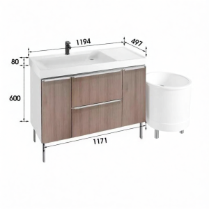 Kohler | Dual Basin Modern Simple Style Wooden Finish Bathroom Vanity 1.2m