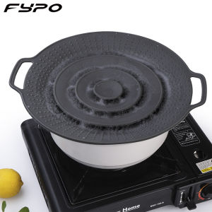 Fypo 30cm silicone pot lid Universal round wok lid Spill stopper cover Slicome cover for all types of wok and pot Anti-spill Prevent overflow lid