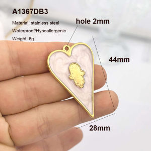 Mặt Dây Chuyền Lớn Chống Nước Hình Hoa Trái Tim Đá Opal Kiểu Dáng Nổi Bật Chất Liệu Thép Không Gỉ Mạ PVD Màu Trắng Xanh Thiết Kế Hình Học Trang Sức Thời Trang Nữ Tính.