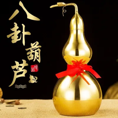 Copper Gourd Feng Shui 铜葫芦风水摆件纯铜开口开盖空心八卦鎮宅招財铜葫芦大小号挂件