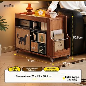 MEISD | Vintage Style Movable Side Table For Living Room Storage