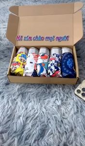 Quần lót nam sịp đùi boxer thun lạnh cao cấp in hình họa tiết ĐoremonShin bút chì Lá cờ - Shop KINGBOXER