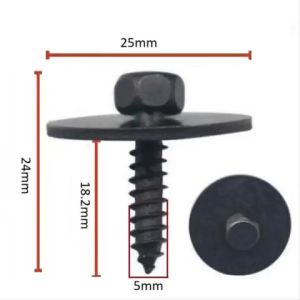 Set 6 ốc vít kim loại 5mm có vòng đệm cho tấm chắn bùn xe hơi BENZ W203 W204 W207 - Đinh tán chốt cho ô tô