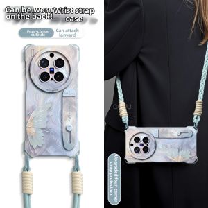 Multiple Models Compatible Phone Case Silvery Butterfly Wrist Strap and Long Rope Holder Bracket