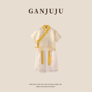 BOGUXIONG | Light New Chinese Style Boys Tangzhuang Set for Summer