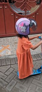 Helm Anak Bogo Motif Putri Salju Usia 2-7 Tahun Lapis Kulit Sintesis Motif Elsa