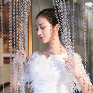 Modern Simple Crystal Bead Door Curtain Living Room Hotel Partition Decoration Curtain No Punching Required Room Divider