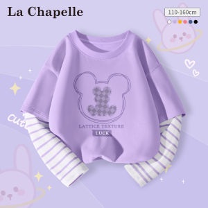 La Chapelle Girls Long Sleeve T-Shirt Fashionable Childrens Clothing Cotton Princess Style Cartoon Print Spring Autumn Wear