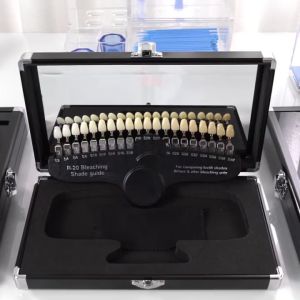 20 Colors Teeth Whitening Dental Shade Guide Bleaching Porcelain Color Comparator with Mirror
