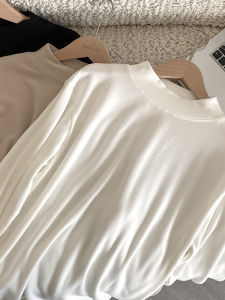 Áo Thun Tay Dài Cổ Cao Màu Trơn Cho Bà Bầu Mùa Thu Đông Thoải Mái Thường Ngày Chất Liệu Cotton Dài Vừa Phải Phong Cách Hàn Quốc