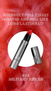 Burberry Full Kisses Shaped and Full Lips Long Lasting Lip Colour 553 Military Red 2g