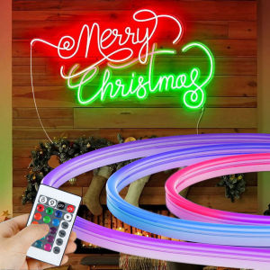 Neon 5V RGB Led Strip 1M 2M 3M 5M Ip65 Rgb Neon Lamp Tape and Remote for Diy Neon Deocoration for Home Cabinet Decor