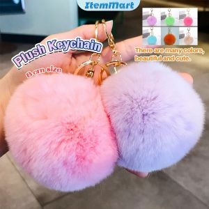 Item Simple Versatile Plush Keychain Pendant Female Style Imitation Rex Rabbit Fur Ball Schoolbag Student Cute Keycha