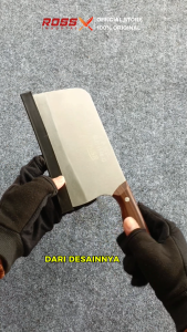 Pisau Cacah Daging Premium – Pisau Potong Buthcher - Desain lebar Tajam & Tahan Karat Handle Full Tang Kayu kuat & Nyaman