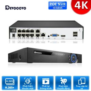 Hệ Thống Camera An Ninh NVR 10 Kênh 4K POE H.265 XMEYE Tích Hợp Nhận Diện Khuôn Mặt Ghi Hình Mạng CCTV 8MP Cho Camera IP POE 5MP 4 Kênh