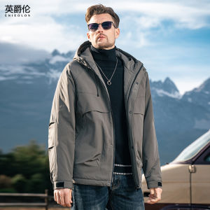 Enjeolon | Thickened Hooded Thermal Workwear Style Jacket