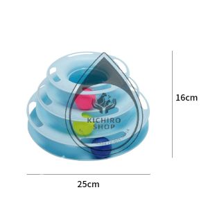 Cat Tower Ball Mainan Kucing Bola Tingkat 3 Mainan Interaktif Kucing Cat Kitten