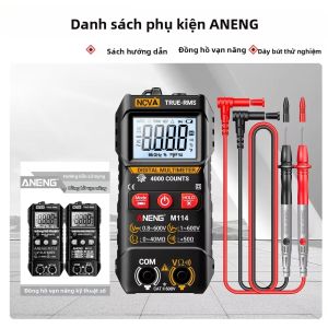 ANENG | Đồng Hồ Vạn Năng Kỹ Thuật Số Mini 4000 Đếm ANENG M114 Thợ Điện Hộ Gia Đình Tự Làm Dụng Cụ DC/AC Điện Áp NCV Điện Trở Dữ Liệu Tiếng Bíp Công Cụ Kiểm Tra