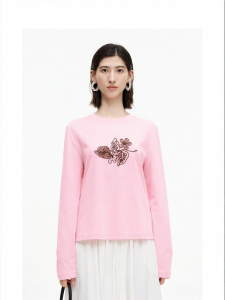 Lace-up Cotton Blend T-shirt