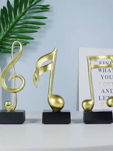 Mô hình 3 nốt nhạc khoá sol mạ đồng trang trí đàn Piano bàn làm việc decor trang trí nhà cửa