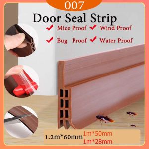Door Seal Strip Adhesive Door Stopper Prevent Mouse Bugs Sealing Strip Wind Proof Water Proof Sound Proof Door Strip 4 Colors