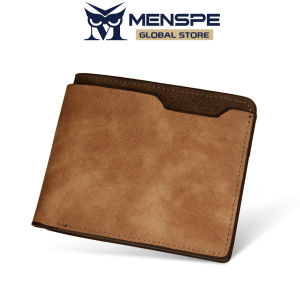 MENSPE Retro Wallet Mens Simple Short Wallet PU Matte Business Wallets Multi-Card Position Wallets Travel Purses Coin Pouch ID Credit Cards Holders