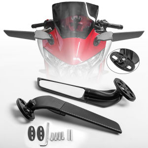 กระจกรถจักรยานยนต์สําหรับ YAMAHA YZF R6 R1 R25 R3 R125 R15 ดัดแปลงลมปีกปรับหมุนกระจกมองหลัง Moto อุปกรณ์เสริม