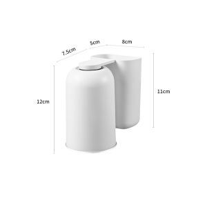 iLMH Magnetic Toothbrush Cup 304 Stainless Steel & PP Space Saving Wall Mount Upside Down Mouthwash Holder for Bathroom Home