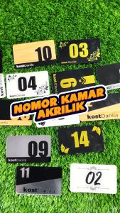Nomor Pintu Kamar Kos Hotel Penginapan Bahan Akrilik - Nomor Kamar Akrilik Custom Ukuran 6 x 10 cm