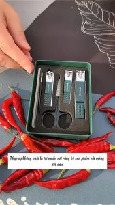 COMBO Bộ Dụng Cụ Bấm Móng 6 Món Kèm Hộp Đựng Bộ Cắt Bấm Dũa Móng Tay Móng Chân Đa Năng