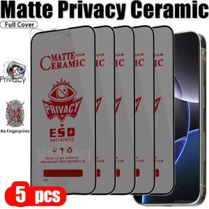 5Pcs Matte Ceramic Privacy Screen Protector For Xiaomi Poco F7 X7 Pro F6 X6 C75 C71 M7 M6 F5 X5 M5S M3 F3 X3 Anti-Scratch