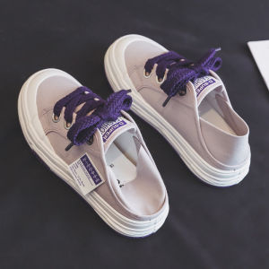 Autumn thinCanvasSlippers Women  S Half Slipsnake Shoes Pregnant Ladies Slip - on Purple Sneakers Low Impact Casual Shoes   