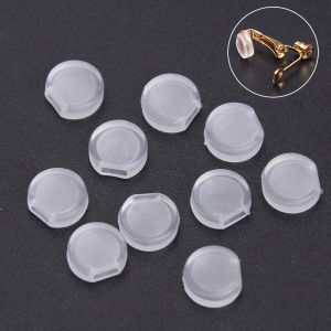 ATMEIG Earclip with Pain Relief Pad in White Silicone Geometric Pattern Freshly Baked Japan and South Korea Style for Women