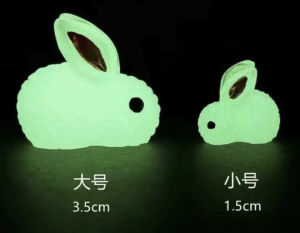 Cute Mini Big Rabbit Cartoon Night Glow DIY Handmade Creamy Gel Mobile Phone Case Hair Clip Headband Resin Jewelry
