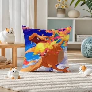 Bandai | Pokemon Lugia Anime Plush Pillow Cover Soft Short Plush Cushion Cover For Sofa Bedroom Home Decor Gift Decoration