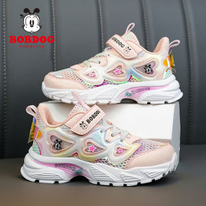 Princess Sports Shoes for Girls Breathable Single Net Children Shoes Summer New Style Bobdog Children Footwear Low Cut Casual Sneakers