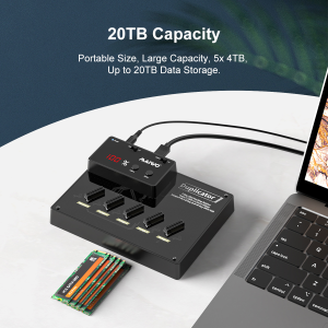 5Bay SATA M.2 Docking Station MAIWO Offline Clone Duplicator 5Gbps USB type C to 5pcs M.2 SSD Enclosure B&M Key M2 Adapter ToolFree  Power Supply 12V 3A