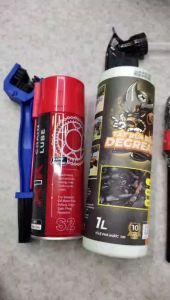 Tẩy nhớt Sprayking + Dưỡng Sên X1r +bàn chải chà sên 3D + cọ bút + khan 30x30