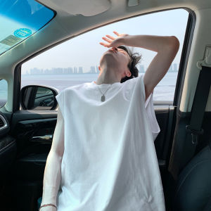 Mens Sport Vest Pure Cotton Loose Sleeveless T-shirt Ins Design Summer Trendy Brand Shoulder Pad Top Breathable Casual Wear