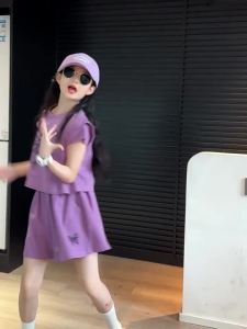 Girls Suit for Kids 7-16years old Terno for Kids Girls Fashion Summer Teenagers Outfit Short Sleeves T-shirts and Shorts New Design Casual Suit Trendy Leisure Sports Suit