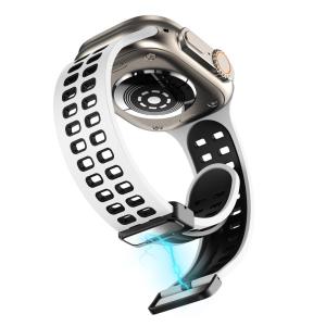 Sport Strap for Apple Watch Ultra 2 49mm 45mm 41mm 44mm 40mm 42mm 38mm iWatch Magnetic Band Two Tone Silicone Strap for Apple Watch Ultra Series 9 8 SE2 SE 7 6 5 4 3 2 1