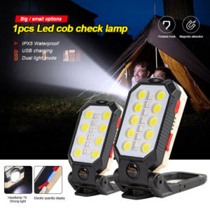 Lampu LED Senter Emergency Multifungsi 4 Mode Working Lamp dengan Magnet Senter LED COB Super Terang