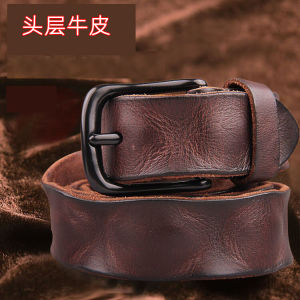 Leather Belt Casual Jeans Mens Belt Pin Buckle Wide Waist Vintage Style for Young Middle-aged And Elderly
