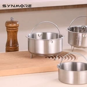 Synmore Kukusan Anti Karat Multifungsi Food Grade13.8cm/14.6cm – Universal Fit untuk Semua Panci